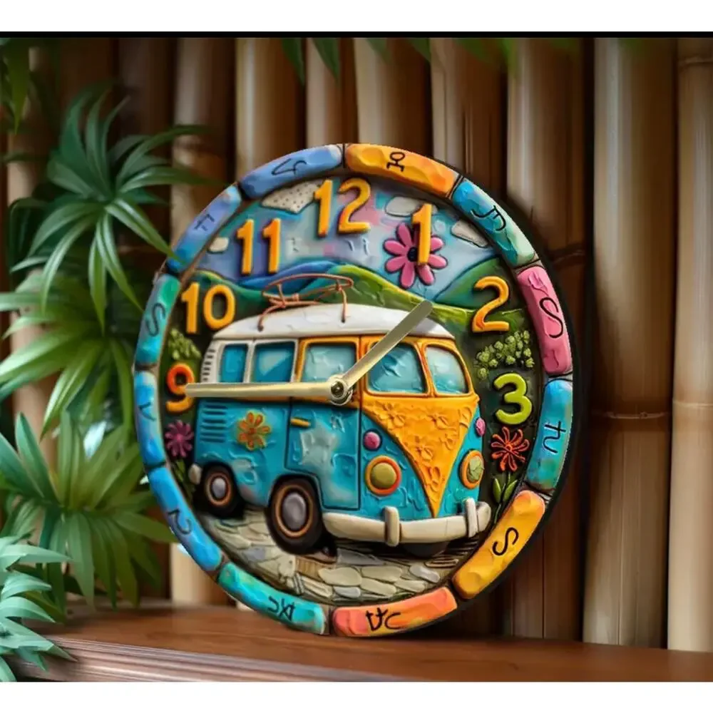 Retro Boho 60's Bus Van Clock 8